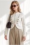 Women's Vanilla Napoleon Agraflı Very Soft Knitwear Jacket Ckt-19000538 - 5