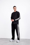 Men's Long Sleeve Baggy Compak Fabric Side Stripe Suit - 4