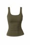 Women's Thick Strap 95% Cotton Lycra Standard Length Blouse Undershirt - Triple Set (Brown, Stone Color, Khaki) - 2