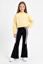 Ribbed Diver Fabric Girls' Flare Leggings - 2