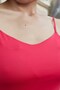 Lycra Stylish Shiny Fabric Rope Strap Blouse Inside the Jacket Body-Open Red - 6