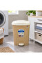 Go Clean Plastic Pedal Dust Bin Beige with Cream - 42×38cm - 4