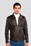 Men's Genuine Leather Whiskey Tumbled Leather Coat