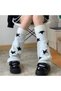 Black Star White Seasonal Thin Leggings - 2