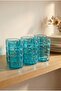 Set of 6 Acrylic Water Glasses 410 ml with Embossed Pattern