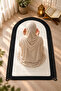 Nur Jüt Straw Rope & Plush Prayer Mat with Non-Slip Base, Soft Textured Handmade Decorative Prayer Mat