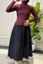 42047 - Stylish Comfortable Basic Viscose Women's Knitwear Short Sweater with Cuff Button Detail - 5
