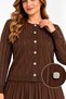 Plus Size Skirt Set with Tutu and Stone-Embellished Skirt, Brown - 3