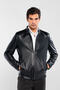 Men's Genuine Leather Black Leather Leather Coat - 4