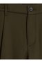 Özmarka New Season Khaki Regular Fit Gabardine Men's Pleated Trousers - 2