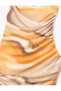Drapeli Crew Neck Tie-Dye Patterned Sleeveless Tulle Blouse - 5