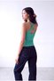 Women's Mint Green Modal / Cotton Blend Asymmetrical Collar Sleeveless One Shoulder Cross Strap Detailed Pauline - 4