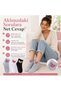 Women's Butterfly Patterned Short Socks 3-Piece Set |   80% Cotton Seamless, Black White Gray - 3