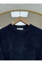 Mediha Crew Neck Plain Soft Sweater-Kr6049 Navy Blue - 3