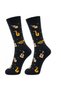 Night Women's Musical Instrument Patterned Socks 36-40 |   Cotton Seamless Black Long Socks Gift