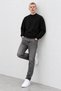 Men's Oversize Stand Collar Basic Black Sweater - 6