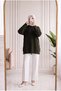 Mediha Crew Neck Plain Soft Sweater-Kr6049 Khaki