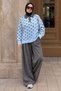 Buttoned Polka Dot Sweater Tsd260318 Blue - 4