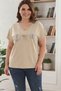 Women's Plus Size V-Neck Sea Themed Printed Premium Cotton T-Shirt - 3
