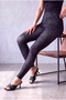 Women's Anthracite Leopard Patterned Single Jersey High Waist Elastic Leggings Pippa - 3