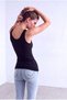 Women's Black Single Jersey Crew Neck Sleeveless Long Top Paige - 5