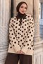 Buttoned Polka Dot Sweater Tsd260318 Beige