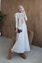 Meylin Shawl Detail Dress Stone - 3