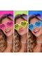 24 Pieces Retro Neon Highlighter Heart Shutter Glasses – Party Accessory and Fun Glasses, Highlighter Heart Design, Plastic Material, Neon Pink Green Blue, Shutter Shades - 3