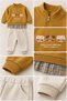 Boy's Plaid Detailed Sweatshirt and Pants 3 Thread 2-Piece Set - 7