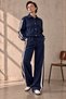 Women's Parachute Fabric Stripe Detailed Jacket and Pants Set My2786 - 3