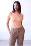 Peach Women's Peach Viscose Half Turtleneck Short Sleeve Double Sleeve Detailed Blouse Donna - 3