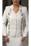 Women's Floral Embroidered Stand Collar Jacket Skirt Two-Piece Set – Lined, Beaded, Long Skirt Special Occasion Set - 3