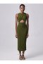 Rochie midi, verde - 4