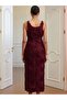 Rochie midi, vișiniu - 3