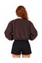 Bitter Brown Women's Lined Bomber Cashmere Jacket - 5