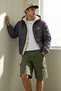 Men's Hooded Zippered Long Winter Raincoat with Side Pockets in Dark Gray Fur - 3
