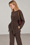 Kayık Yaka Belted Asymmetrical Women's Blouse |   Mkw1711876-1 - 3