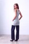 Women's Light Blue Single Jersey Crew Neck Sleeveless Long Top Paige - 4
