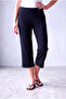 Women's Navy Blue Viscose Draped Wide-Leg Pants with Pockets Mya - 3