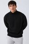 Men's Turtleneck Comfortable Black Sweatshirt - 3