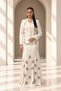 Women's Floral Embroidered Stand Collar Jacket Skirt Two-Piece Set – Lined, Beaded, Long Skirt Special Occasion Set