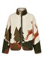 Pine Tree Patterned Half Zipper Sweatshirt Dark Green