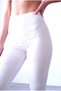 Women's White Viscose High Waist 3/4 Length Leggings Daisy - 2