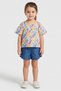 Toddlers Girl 2 Pcs Allover Print Top And Shorts Set, Multicolor