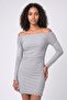 Women Textured Mini Dress, Grey