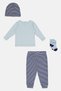 Toddlers Boy 4 Pcs Embroidered Top And Stripe Bottom Set, Multicolor - 3