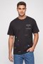 Men Crew Neck Short Sleeve Graphic Print T-Shirt, Black
