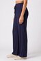 Women Regular Fit Textured Wide Leg Pants, Navy Blue - 3
