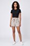 Women Solid Belted Basic Shorts, Grey - 2