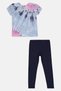 Kids Girl 2 Pieces Tie Dye Print Top And Leggings Set, Multicolor - 3